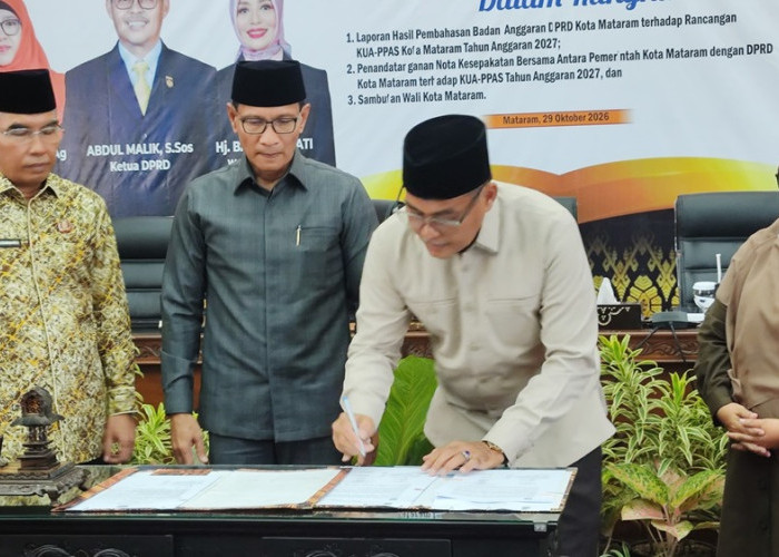 Pemkot dan DPRD Mataram Sepakati KUA-PPAS 2027, Fokus pada Kesejahteraan Masyarakat
